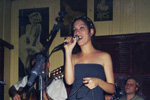 Lia Cordoni e o percussionista André Vercelino - Show Sarambá (Valentino setembro 1999)